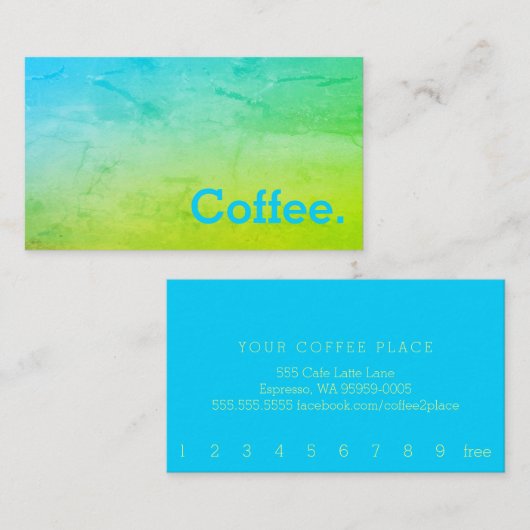 Greenleaf Gradient Minimale Loyalty Coffee Punch (Voorkant / Achterkant)