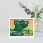 Greenleaf Lemon LabelWhittier, CA Briefkaart (Staand voorkant)