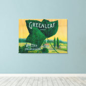 Greenleaf Lemon LabelWhittier, CA Canvas Afdruk (Insitu (Houten vloer))