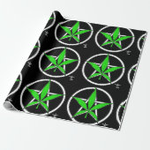 Greenleaf Pentagram Wrapping Paper Cadeaupapier (Uitgerold)