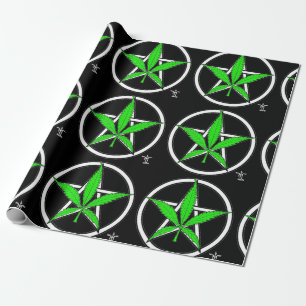 Greenleaf Pentagram Wrapping Paper Cadeaupapier