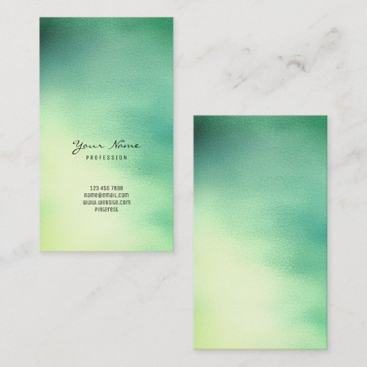 Greenly Mint Green Blauwgroen Yellow Tropic Ombre  Visitekaartje (Voorkant / Achterkant)