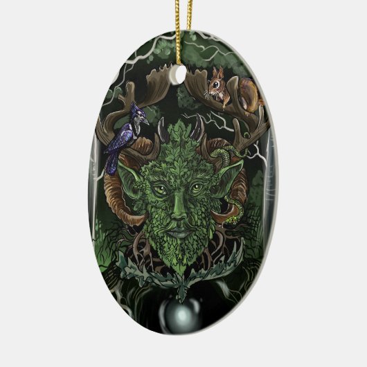 GreenMan~ornament Keramisch Ornament (Links)