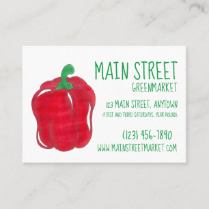 Greenmarket Red Bell Pepper Veggie van de boer Visitekaartje