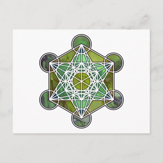 GreenMetatronCube Briefkaart (Voorkant)