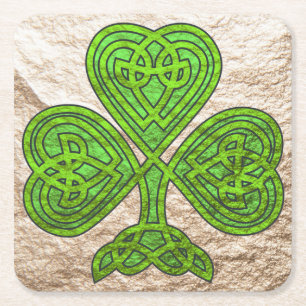 Green'n Gold Celtic Shamrock Kartonnen Onderzetters