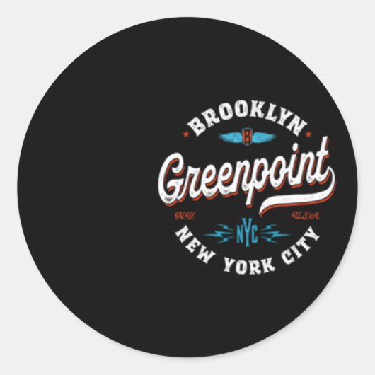Greenpoint Brooklyn New York Ronde Sticker (Voorkant)
