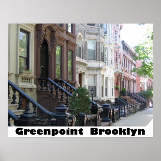 Greenpoint Brooklyn Poster Print op Canvas (Voorkant)