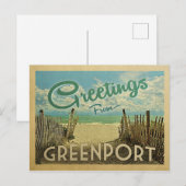 Greenport Briefkaart Beach Vintage Travel Briefkaa (Voorkant / Achterkant)