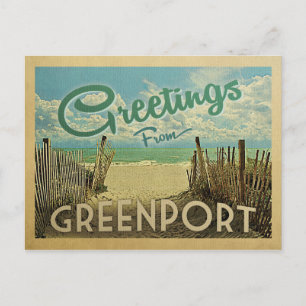 Greenport Briefkaart Beach Vintage Travel Briefkaa