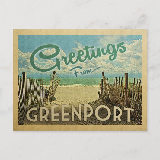 Greenport Briefkaart Beach Vintage Travel Briefkaa (Voorkant)