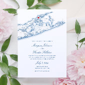 Greenport NY Kaart Elegante Navy Blue Wedding