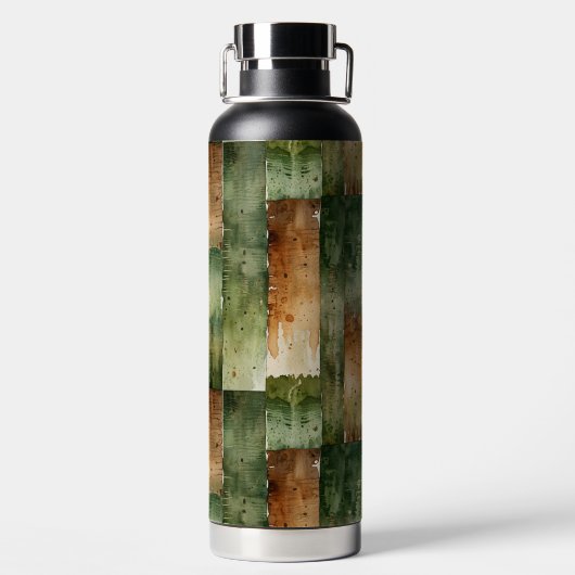 Greens and Brown Paint Wash Waterfles (Achterkant)