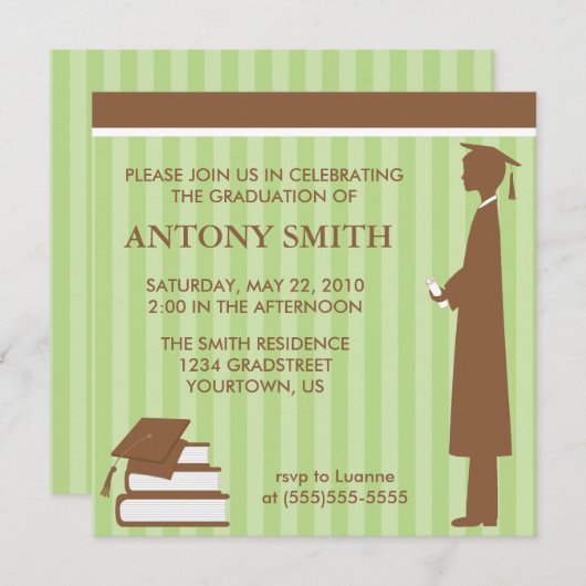 Greens Stripes Afstuderen Kaart (Voorkant / Achterkant)