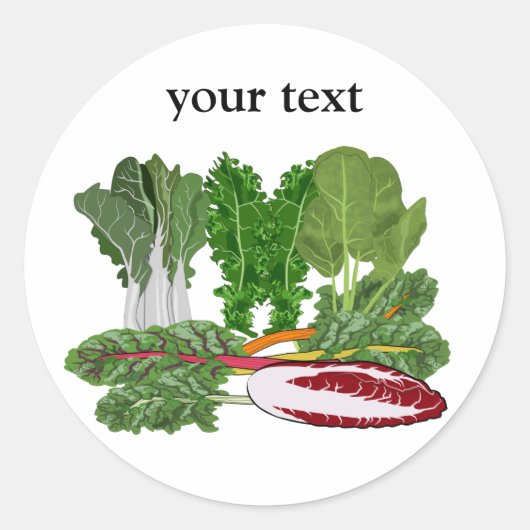 Greens Veggie Lovers Vegetables Ronde Sticker (Voorkant)