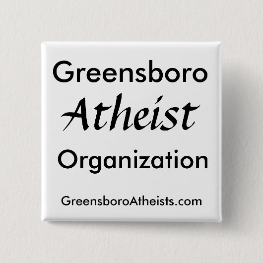 Greensboro, Atheïst, Organisatie, GreensboroAt... Vierkante Button 5,1 Cm (Voorkant)