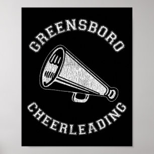 Greensboro Cheer Bedrukte Retro 90's Cheerleader Poster