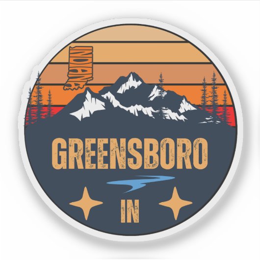 Greensboro, Indiana Sticker (Voorkant)