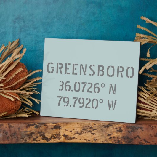 Greensboro NC Latitude en Longitude Coordinates Fotoplaat