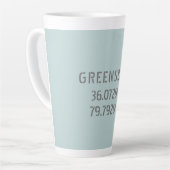 Greensboro NC Latitude en Longitude Coordinates Latte Mok (Linkerhoek)