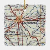 Greensboro NC  Map Keramisch Ornament (Achterkant)