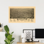 Greensboro, NC Panoramic Map - 1891 Poster (Thuiskantoor)
