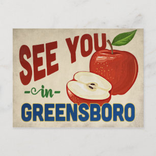 Greensboro North Carolina Apple - Vintage Travel Briefkaart