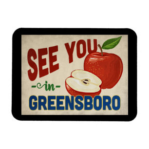 Greensboro North Carolina Apple - Vintage Travel Magneet