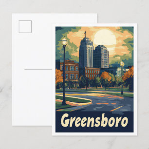Greensboro North Carolina Art Vintage Briefkaart