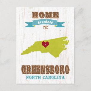 Greensboro, North Carolina kaart - Thuis is waar d