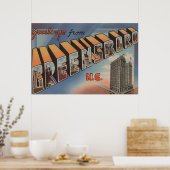 Greensboro, North Carolina - Large Letter Scenes Poster (Keuken)