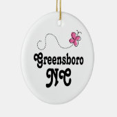 Greensboro North Carolina Pink Butterfly Keramisch Ornament (Rechts)