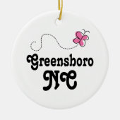 Greensboro North Carolina Pink Butterfly Keramisch Ornament (Voorkant)
