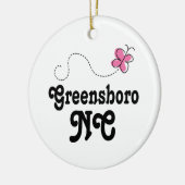 Greensboro North Carolina Pink Butterfly Keramisch Ornament (Links)