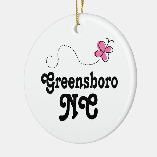 Greensboro North Carolina Pink Butterfly Keramisch Ornament (Links)