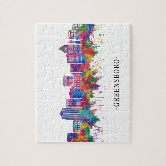 Greensboro North Carolina Skyline Legpuzzel (Verticaal)