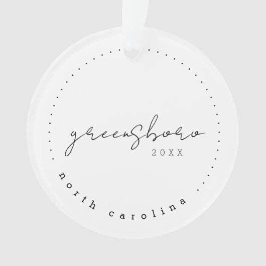 Greensboro North Carolina Travel USA Simple Ornament (voorkant)