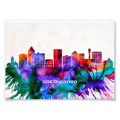 Greensboro Skyline Foto Afdruk (Voorkant)