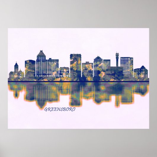 Greensboro Skyline Poster (Voorkant)