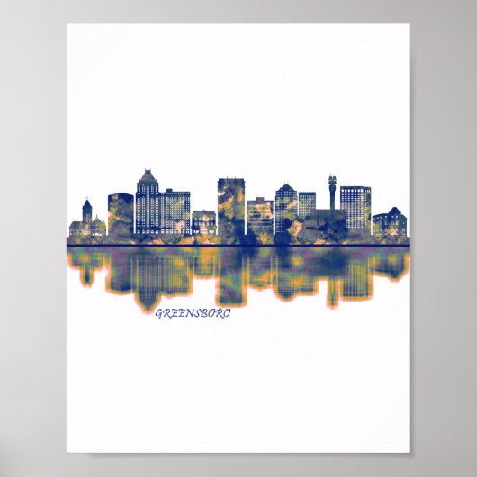 Greensboro Skyline Poster (Voorkant)