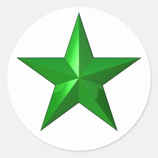 GreenStarButton Ronde Sticker (Voorkant)