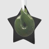 GREENSTONE POUNAMU KIWI KERSTMIS MERI KIRIHIMETE ORNAMENT (voorkant)