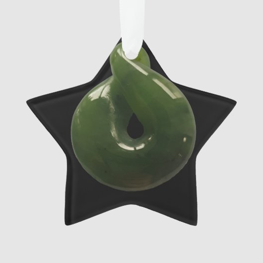GREENSTONE POUNAMU KIWI KERSTMIS MERI KIRIHIMETE ORNAMENT (voorkant)