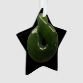 GREENSTONE POUNAMU KIWI KERSTMIS MERI KIRIHIMETE ORNAMENT (voorkant)