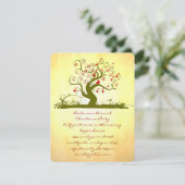 GreenT ree Bird Gold-kerstdiner Kaart (Staand voorkant)