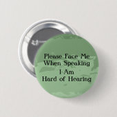 Greentone Hard Hearing Button (Voorkant /achterkant)