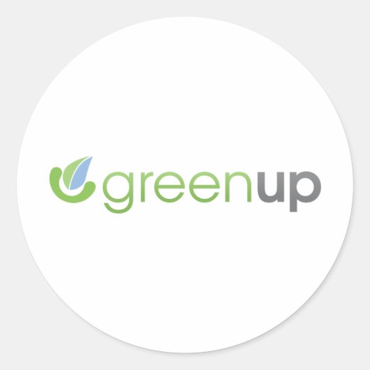 GreenUp horizontale Logo Ronde Sticker (Voorkant)