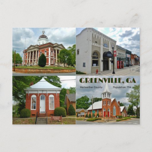 Greenville, GA Postcard Briefkaart (Voorkant)