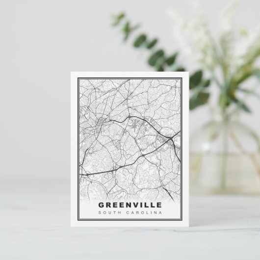 Greenville Map Briefkaart (Staand voorkant)