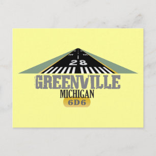 Greenville MI - Airport Runway Briefkaart